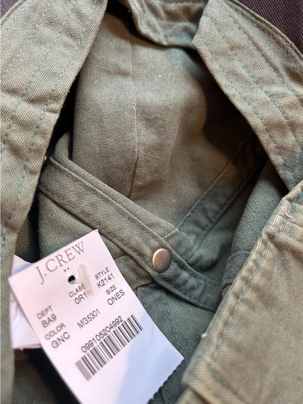 J. Crew Green and Navy Cotton Baseball Cap